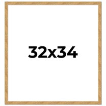 32x34 Frame Beige Real Wood Picture Frame Width 1.25 inches | Interior Frame Depth 0.5 inches |