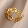 thumbnail image 1 of Anillos de apertura hueca Irregular para mujer, acero inoxidable, Color dorado, anillo geométrico, moda Simple, fiesta, regalo de joyería de Navidad, 1 of 4