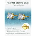 thumbnail image 6 of ChicSilver Christmas Gifts for Women Round Clear Cubic Zirconia Stud Earrings, 14K Gold Plated Sterling Silver Small Simulated Diamond CZ Earrings Studs Set (3 Pairs), 6 of 8