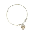 thumbnail image 2 of 8 inch Round Double Loop Bangle Bracelet w/ Confirmation Heart in Gold-Filled, 2 of 3