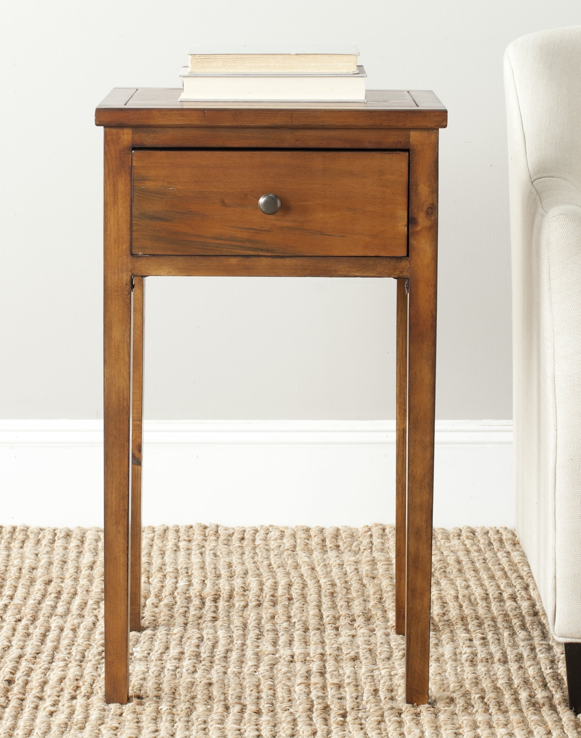 Safavieh Abel Solid Rustic Nightstand with Storage Drawer ...