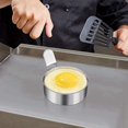 thumbnail image 3 of 4 Pcs Egg Frying Rings Stainless Steel Omelette Model with Handle S & 1 Pcs Wood Coffee Grounds Container Box, 3 of 10