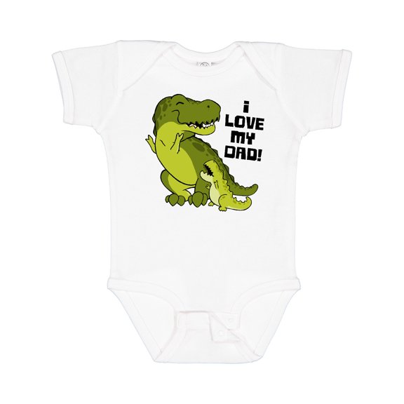 Inktastic I Love My Dad with Baby and Daddy Tyranasaurus Rex Boys or Girls Baby Bodysuit