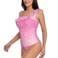 thumbnail image 3 of Picia Breast Cancer Pink Ribbons Awareness Pattern Women's One Piece Swimsuits,One Shoulder Swimwear Asymmetric ,Ruffle Monokinis Bathing Suits,High Waisted Flattering Bathing Suits-X-Large, 3 of 8