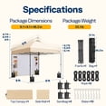 thumbnail image 4 of SPECSTAR 8'x8' Pop Up Canopy, One Push Set-up Tent with 1 Sidewall forOutdoor, Beige, 4 of 8