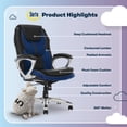 thumbnail image 4 of Serta Amplify Executive Office Chair Faux Leather Mesh Ergonomic Lumbar Support Blue, 4 of 16