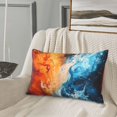 thumbnail image 4 of Plush Throw Pillow Covers, Red and Blue Waves Pillow Cases with Invisible Zipper, Breathable Microfiber Pillow Cases Standard Size for Sleeping Bedroom Sofa Living Room, 4 of 5