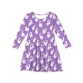 thumbnail image 4 of YOUYEDIAN Kids Girls Halloween Dresses Long Sleeve Pumpkin Bat Spider Print Vacation Dresses Funny Modest Dresses Soft Crewneck Halloween Dresses Light Purple 9-10 Years, 4 of 4