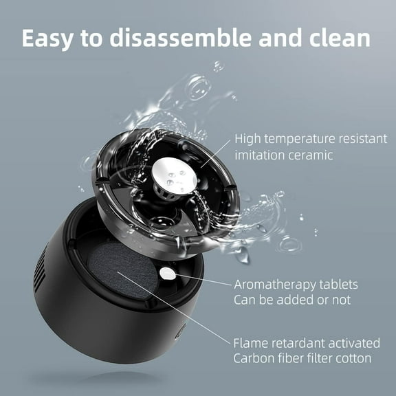 Multifunctional Smokeless Ashtray with HEPA Filter, USB Rechargeable for Home Office Car Indoor Outdoor