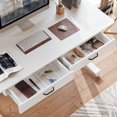 thumbnail image 3 of Fezibo Adjustable Height Electric Standing Desk with Double Drawers, Stand Up Home Office Desk, White Finish, 48", 3 of 9