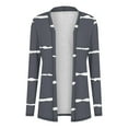 thumbnail image 3 of Uaswgudfs Fleece-Lined Cardigan Coat: Windproof Autumn Longline with Stripes & Versatile Daily Wear Design, 3 of 6