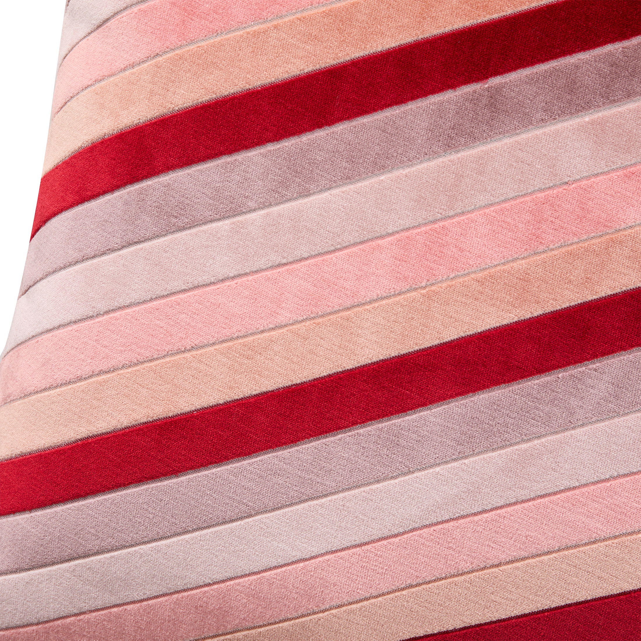 Beautiful 20" x 20" Red Variegated Stripe Velvet Decorative Pillow by Drew Barrymore