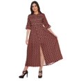 thumbnail image 1 of Moomaya Kurtis Imprimés à Fente Frontale en Ligne A pour Femmes, Manches Courtes, Kurta d'Été, 1 of 5