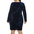 thumbnail image 4 of Women's Plus Size Glitter Bodycon Sequin Cocktail Party Club Evening Mini Dress, 4 of 7