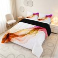 thumbnail image 3 of Manfei Watercolor Ink Painting Full Size Comforter Sets, Modern Abstract Art Bedding Comforter Set, Multicolor Purple Orange, Black Reversible 3 Pieces, 1 Comforter and 2 Pillowcases, 3 of 6