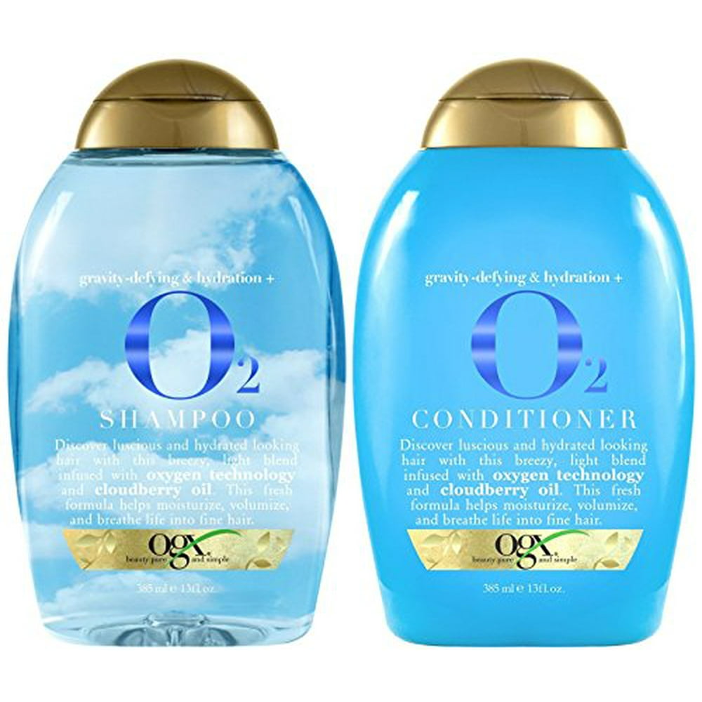 OGX O2 Shampoo And Conditioner Set GravityDefying & Hydration 13 Fluid