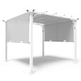 thumbnail image 6 of EAGLE PEAK 10 x 10 FT Outdoor Pergola with Retractable Shade Canopy, White Frame, Gray Top, 6 of 6