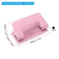 thumbnail image 2 of Uxcell 1/4" 2 Hole Paper Punch Metal Hole Puncher 8 Sheet Punch Capacity Hole Punch Pink, 2 of 6