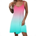 thumbnail image 2 of summer dresses for women 2024 Casual Sundress Summer Camisole Boho Beach Dress V Neck Tank Dresses Beach Dress wedding guest dresses for women Pink Polyester S, 2 of 6