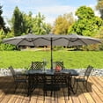 thumbnail image 3 of Boyel Living 72"x42" Outdoor Cast Aluminum Rectangle Dining Table, 28in Height Rectangular Balcony Table with 2.36" Umbrella Hole for Patio Furniture Garden Deck Backyard, 3 of 7