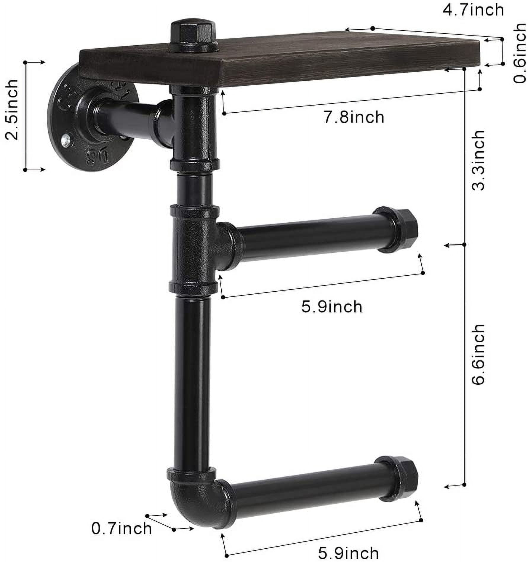 Oumilen Industrial Black Wall-Mounted Toilet Paper Holder