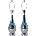 thumbnail image 6 of Tulip 28 in. Blue Chrome Ombre Indoor Table Lamp with Shade, Set of 2, 6 of 6