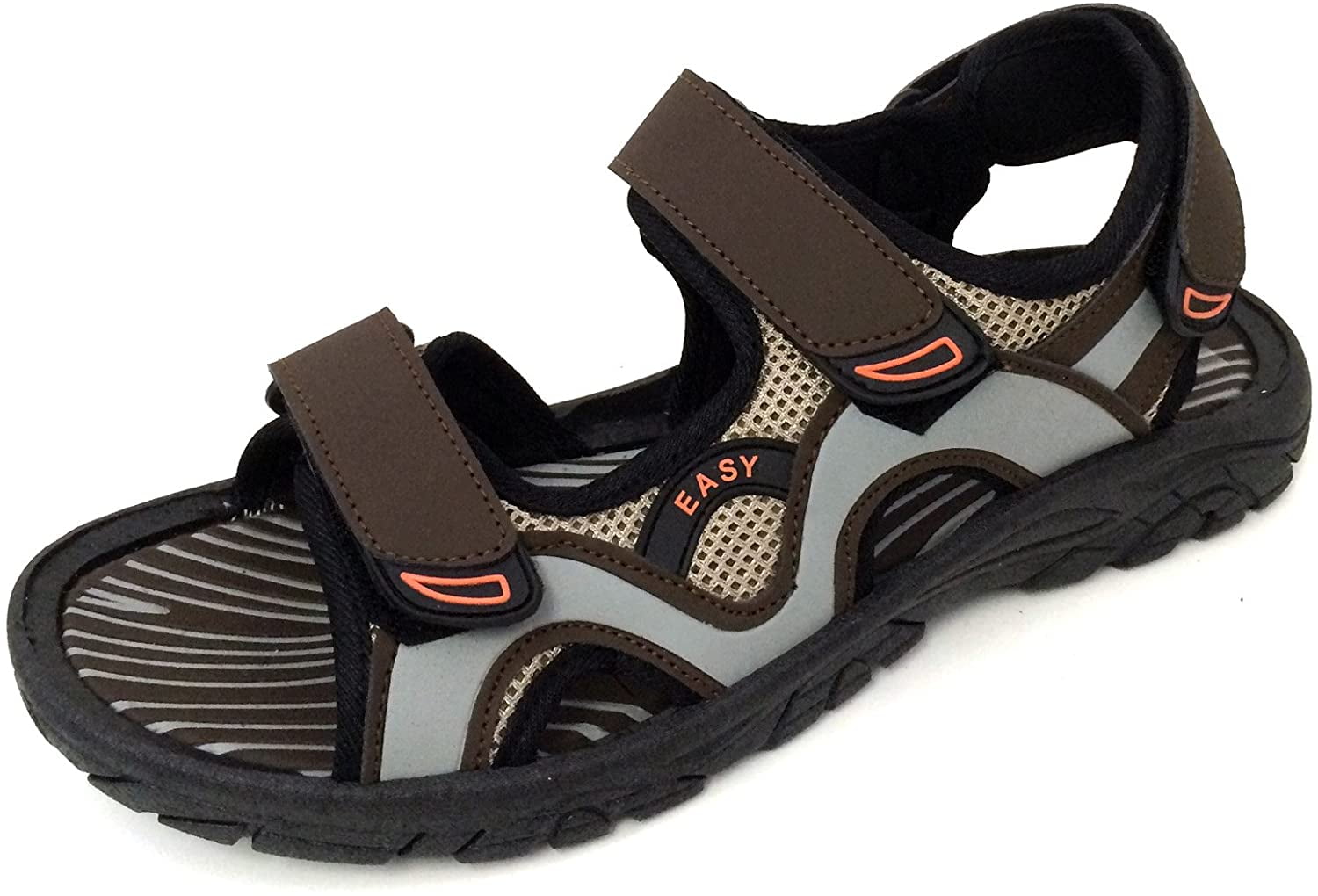 B.P.EASY Men's Sandals Open Toe Hook and Loop Casual Trail Sport
