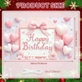 thumbnail image 2 of Pink Style Banner Heart-shaped Birthday Display Bowknot Decor Floral Pattern Romantic Backdrop for Birthday Party Girls' Party Photo Shoot, 2 of 9