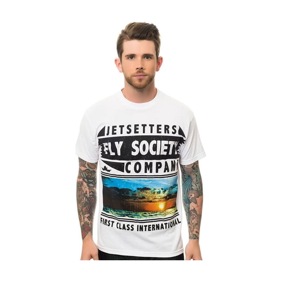 Fly Society The Breezy - Camiseta gráfica para hombre, color blanco, extragrande