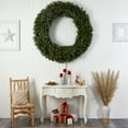 thumbnail image 7 of Nearly Natural Christmas PVC Flocked Clear Prelit LED Corded Wreath, 60" (Green), 7 of 7