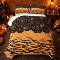 thumbnail image 2 of Erosebridal Happy Halloween Spider Twin Quilt Set, Spooky Bat Silhouette Twin Coverlet Set for Boys Girls, Orange Black, 2-Piece 1 Bedspread and 1 Pillowcase, 2 of 7