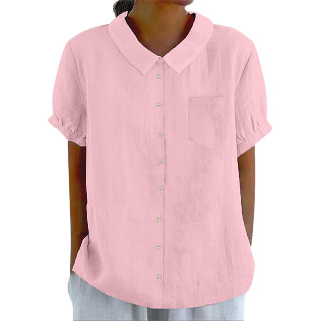 Casual Women's Shirts Button Down With Pocket Versatile And Stylish For Spring And Summer Perfect For Everyday Wear