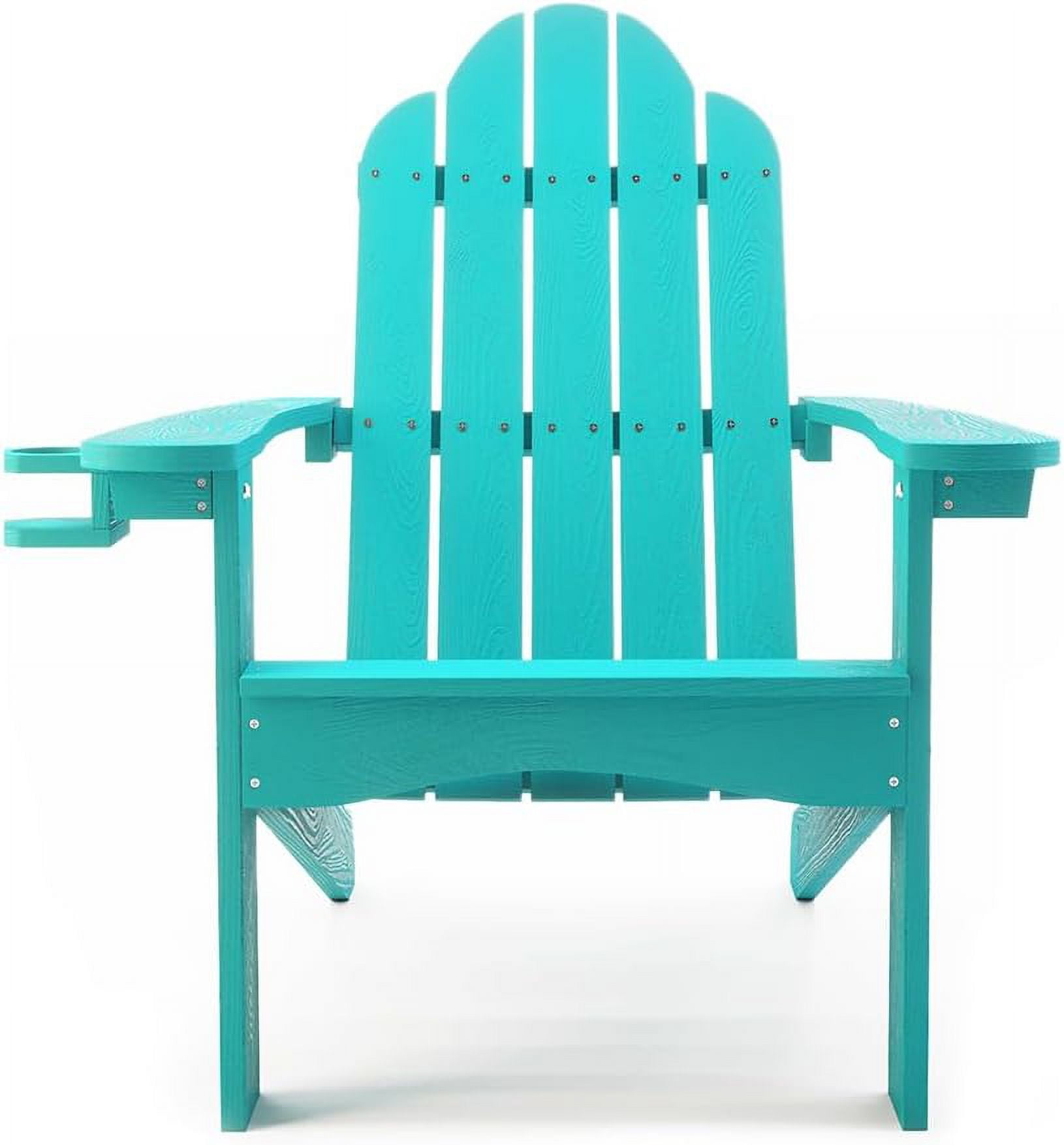 Dycanpo Adirondack Chairs Set of 8 with Cup Holder, 300lbs Weather Resistant, Aruba Blue