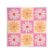 Stupell Industries Checkered Flower Pattern Botanical & Floral Painting Unframed Art Print Wall Art, 12 x 12