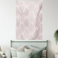 thumbnail image 4 of Damask Tapestry, Damask Pattern Royal Motif Baby Pink Floral Design Victorian Fashioned Print, Wall Hanging for Bedroom Living Room Dorm Decor, 40W X 60L Inches, Pink and White, by Ambesonne, 4 of 5
