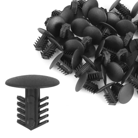 40pcs 6mm Hole Dia Plastic Bolt Rivets Fastener Door Trim Panel Mudguard Clips Black for Car