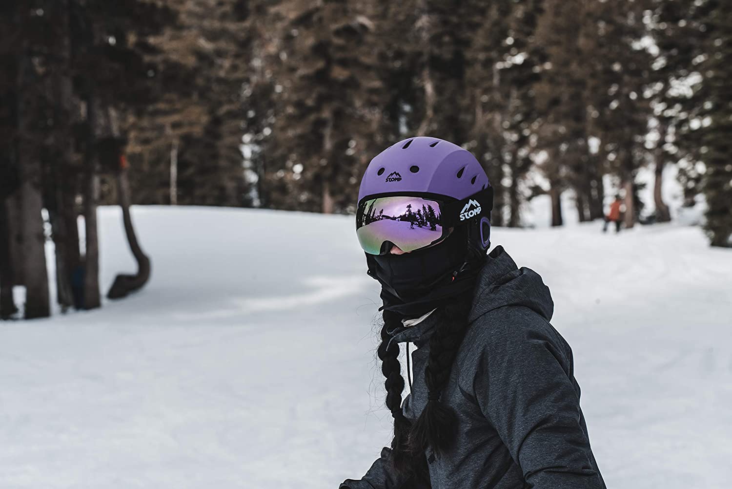 Stomp Ski Goggles PRO - Frameless, Interchangeable Lens 100% UV400 Protection Snow Goggles for Men & Women (Black) - image 4 of 7