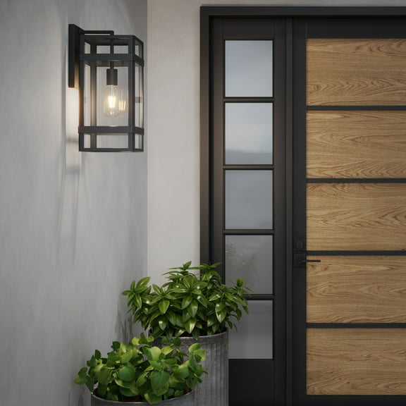 Millennium Lighting Payton 1 Light Outdoor Wall Sconce in Powder Coat Black 17.25 Inch