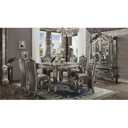 ACME Versailles Counter Height Table Antique Platinum