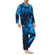 thumbnail image 2 of Balery Wolf Pijama para Hombre de Dos Piezas con Manga Larga, Conjunto de Dormir y Descanso Suave con Bolsillos-Medium, 2 of 7
