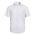 thumbnail image 3 of Camisa de lino de manga corta para hombre J.VER, blanca, talla grande, 3 of 5