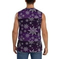 thumbnail image 4 of Balery Snowflake Gradient Purple Men's Sleeveless Muscle Shirts Workout Tank Top, Moisture Wicking, Odor Protection-Small, 4 of 8
