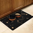 thumbnail image 3 of Celestial Sun and Moon Dog Bowl Mat - Astrology Print Pet Feeding Mat with Absorbent Core, Non-Slip Rubber Base for Tile and Wood Floors, 3 of 7