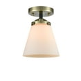 thumbnail image 1 of Innovations 284-1C-BAB-G61-LED Small Cone 1 Light Semi-Flush Mount part of the Nouveau Collection, Black Antique Brass, 1 of 1