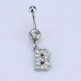 thumbnail image 4 of GKNET A-U Alphabet Anti-allergic Charm Navel Belly Button Ring Body Piercing Jewelry-N, 4 of 9