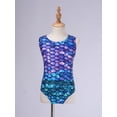 thumbnail image 6 of iiniim Kids Girls Printed Sleeveless Ballet Dance Costume Gymnastics Leotard Athletic Activewear 4-16 A Colorful Fish Scales 16, 6 of 7
