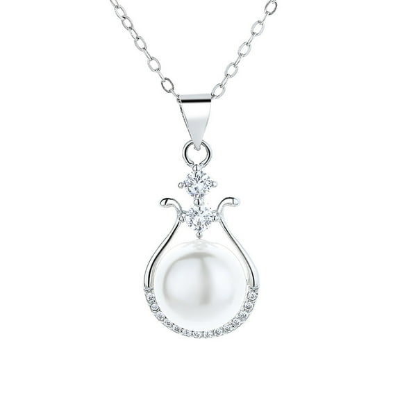 Freshwater Cultured Single Pearl Pendant, 18K Gold Plated 925 Sterling Silver Jewelry, Genuine Premium AAA Top Grade Real Pearl, Anniversary Birthday Gifts for Women Mom Wife