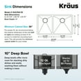 thumbnail image 5 of KRAUS Standart Pro 33" Undermount 60/40 Double Bowl 16 Gauge Stainless Steel Kitchen Sink, 5 of 8