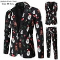 thumbnail image 4 of Conjuntos de 3 piezas con estampado de divertidos dibujos animados de Navidad para hombre (chaquetas, chaleco y pantalones), moda para fiesta de graduación y escenario, 2024, 4 of 5