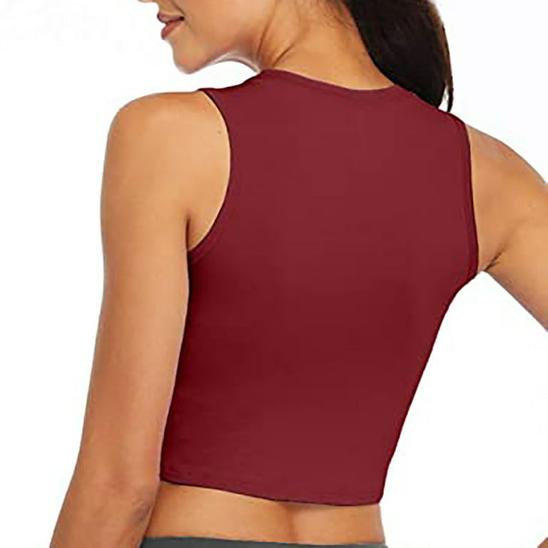 CYMMPU Women's Trendy Sexy Camisole Tank Tops Clearance Crewneck Workout  Tops Cami Summer Vintage Corset Clothing Fashion Yoga Tops Sleeveless Solid  Color Wine XL 